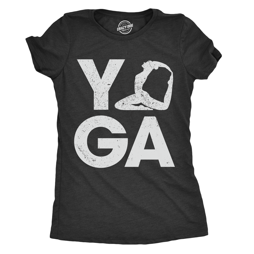 Womens Yoga Pose Tshirt Cute Adorable Fitness Flexibility Tee For