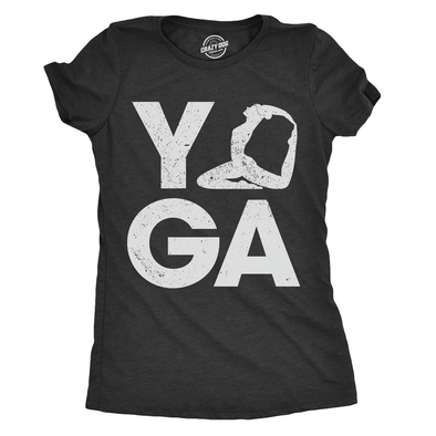 Womens Yoga Pose Tshirt Cute Adorable Fitness Flexibility Tee For Ladies