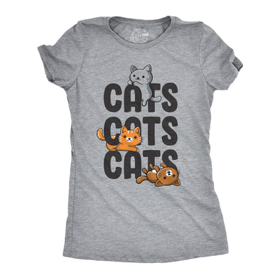 Womens Cats Cats Cats Tshirt Funny Pet Kitty Lover Tee