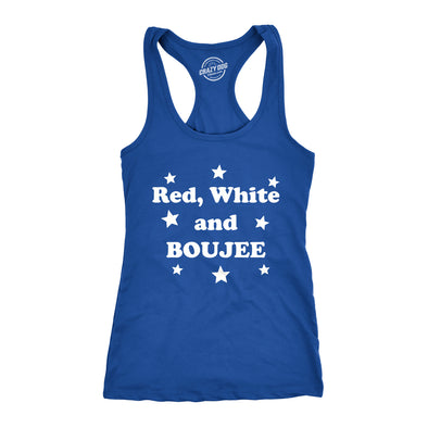 Womens Red White and Boujee Funny Shirts Workout Sleeveless Ladies Fitness Tank Top