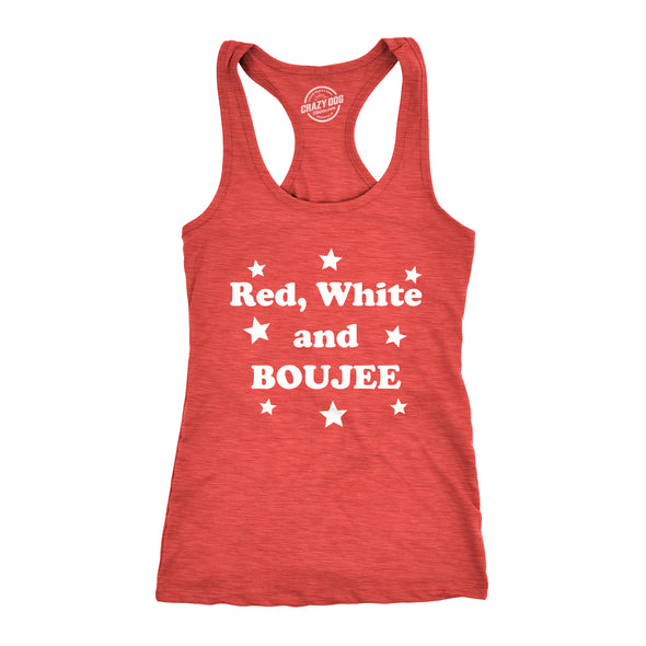Womens Red White and Boujee Funny Shirts Workout Sleeveless Ladies Fitness Tank Top