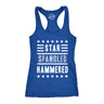 Womens Star Spangled Hammered Funny Workout Shirts Sleeveless Ladies Fitness Tank Top