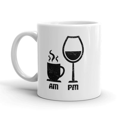 AM Coffee PM Wine Coffee Mug Funny Drinking Vino Ceramic Cup-11oz