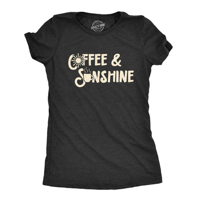 Womens Coffee And Sunshine Tshirt Cute Tee For Ladies