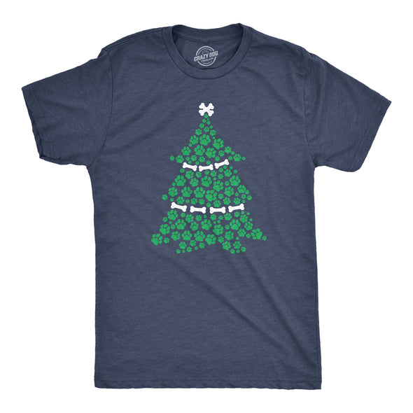 Dog Paw Christmas Tree Men's Tshirt