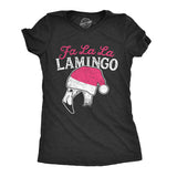 Womens Fa La La Lamingo Tshirt Funny Christmas Santa Hat Flamingo Tee