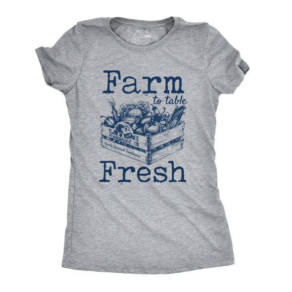 Womens Farm To Table Fresh Tshirt Cute Vegetables Farmers Market Tee