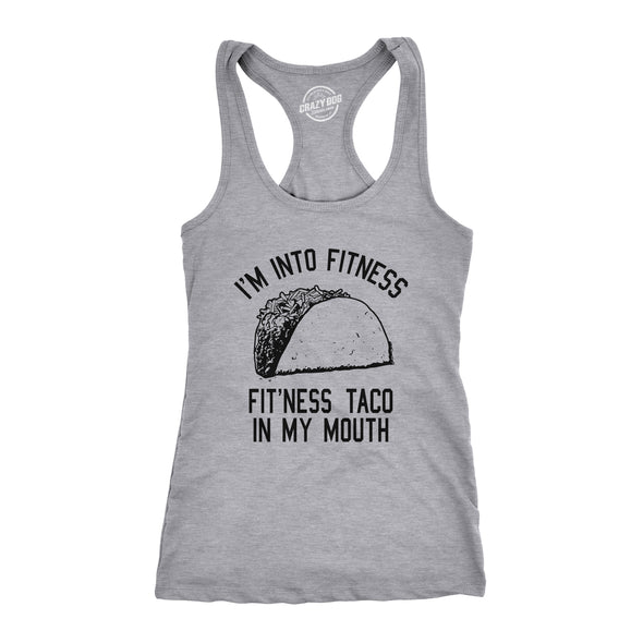 Womens Tank Fitness Taco In My Mouth Tanktop Funny Shirt