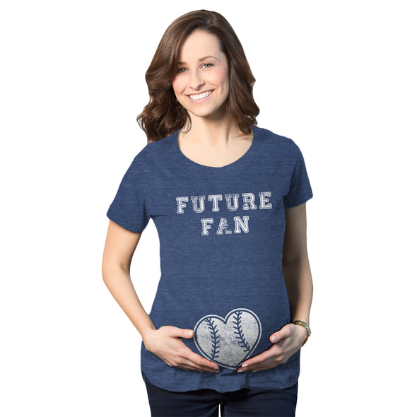 Maternity Future Fan Baseball Heart Pregnancy Tshirt Cute Sports Tee