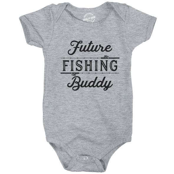 Creeper Future Fishing Buddy Baby Bodysuit Funny Outdoor Sport Shirt