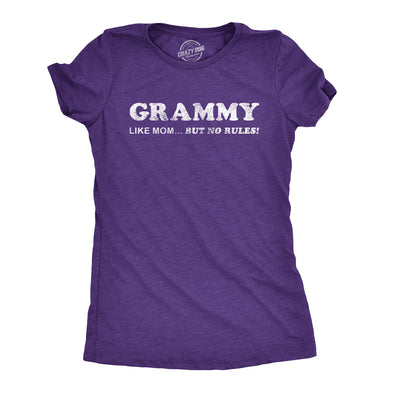 Womens Grammy Like Mom But No Rules Tshirt Funny Grandmother Tee
