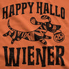 Womens Happy Hallo Wiener Tshirt Funny Halloween Dog Tee