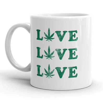 Love Pot Leaf 3x Mug Funny Marijuana 420 Coffee Cup - 11oz