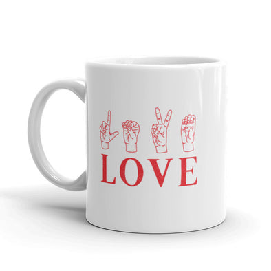 Love Sign Language Coffee Mug Cute Valentine's Day Ceramic Cup-11oz