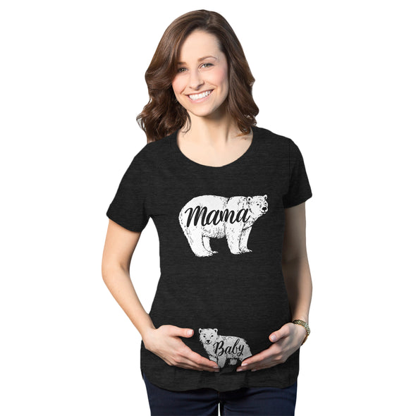 Maternity Mama Bear Baby Pregnancy Announcement T shirt Cute Reveal Bump Tee