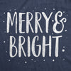 Womens Merry And Bright Tshirt Cute Christmas Carol Holiday Party Tee