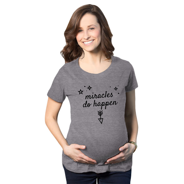 Maternity Miracles Do Happen Pregnancy Tshirt Inspirational Tee For Belly Bump