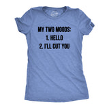 Womens My Two Moods Funny T shirt Novelty Humor Sarcastic Cool Graphic Hilarious