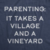 Womens Parenting It Takes  A Village And A Vineyard Tshirt Funny Mom And Dad Tee