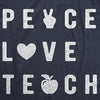 Womens Peace Love Teach Tshirt Funny Elementary High School Teacher Appreciation Tee