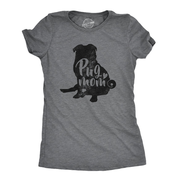 Womens Pug Mom T Shirt Funny Gift for Dog Mom Pet Owner Lover Vintage Graphic