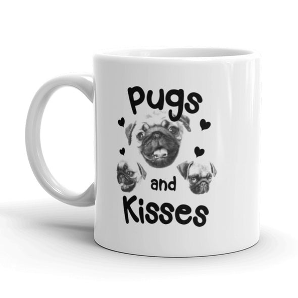 Pugs And Kisses Coffee Mug Funny Pet Puppy Dog Ceramic Cup-11oz