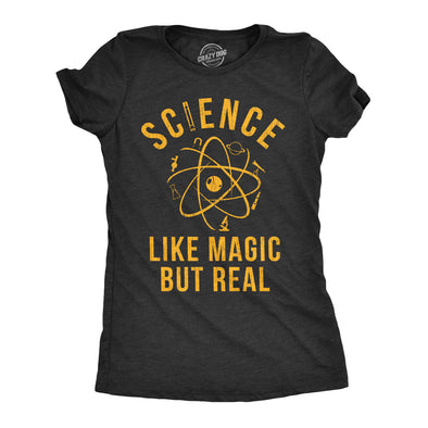 Womens Science Like Magic But Real Tshirt Funny Nerdy Teacher Tee
