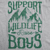 Womens Support Wildlife Raise Boys Tshirt Funny Parenting Tee