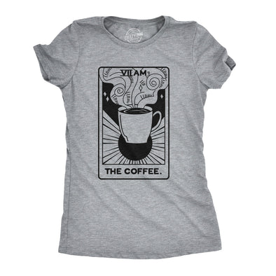 Womens Coffee Tarot Card Tshirt Funny Morning Cup Fortune Teller Tee