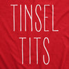 Womens Tinsel Tits Tshirt Funny Christmas Decorations Boobs Tee