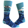 Mens Eat Sleep Fish Repeat Socks Funny Cool Novelty Fishing Crazy Gift Idea For Dad