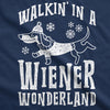 Dog Shirt Walkin In A Wiener Wonderland Tee Funny Christmas Puppy Shirt