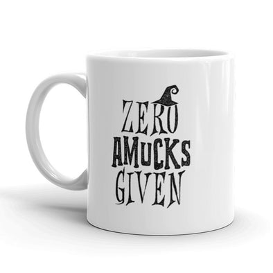 Zero Amucks Given Coffee Mug Funny Halloween Witch Ceramic Cup-11oz