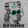 Womens Ben Drankin T Shirt Funny Saint Patricks Day Clover Beer Franklin Irish