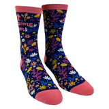 Women's Awesome Mom Socks Cute Mothers Day Flowers Novelty Footwear For Mama