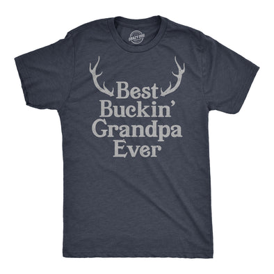 Mens Best Buckin Grandpa Ever Tshirt Funny Fathers Hunting Tee For Grandfather