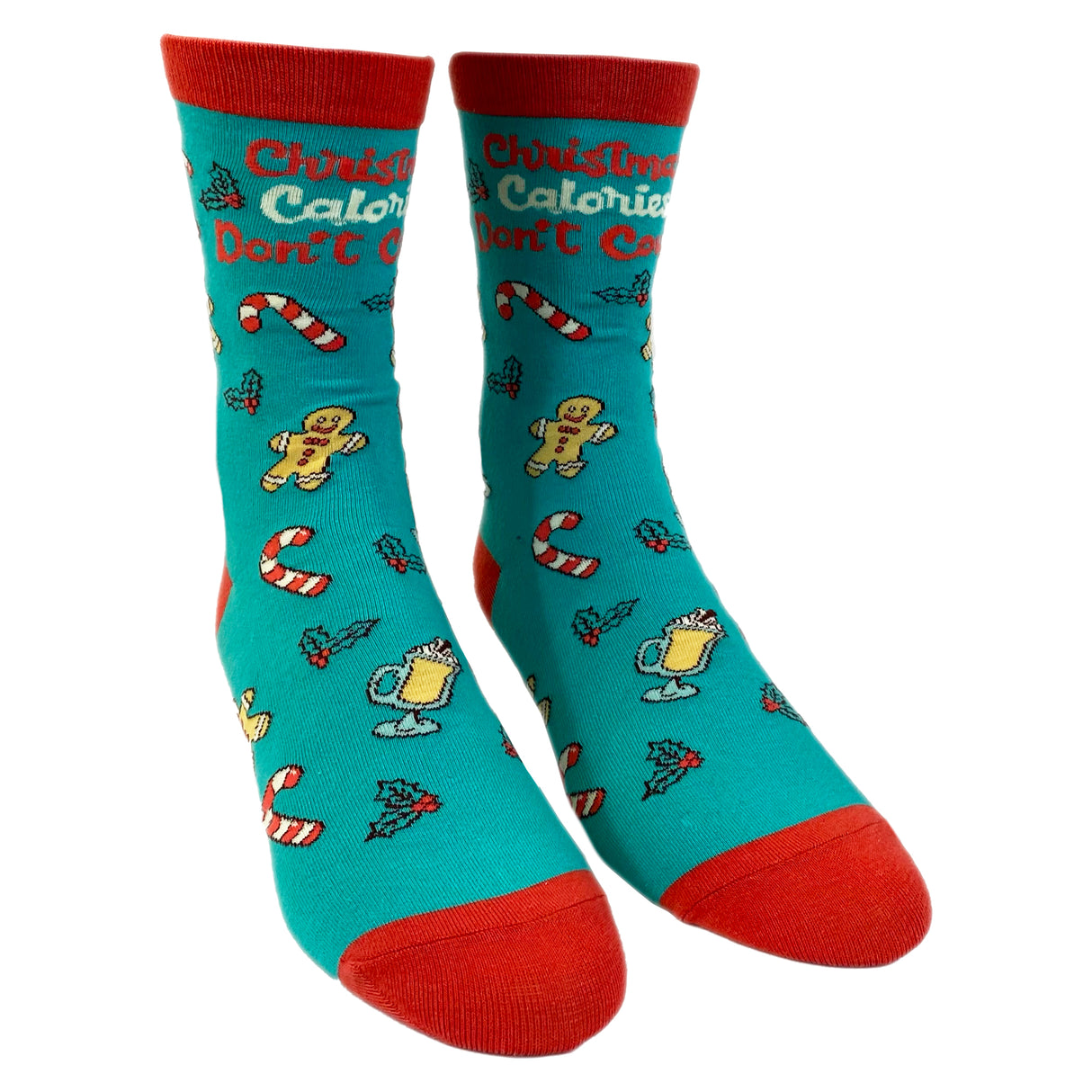 Women's Christmas Calories Don't Count Socks Funny Cookies Food Novelty Graphic Footwear