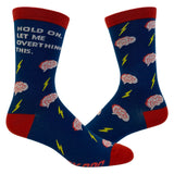 Women's Hold On Let Me Overthink This Socks Funny Sarcastic Anixeity Graphic Novelty Footwear