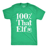 Mens 100% That Elf Tshirt Funny Christmas Party Santas Helper Graphic Novelty Tee