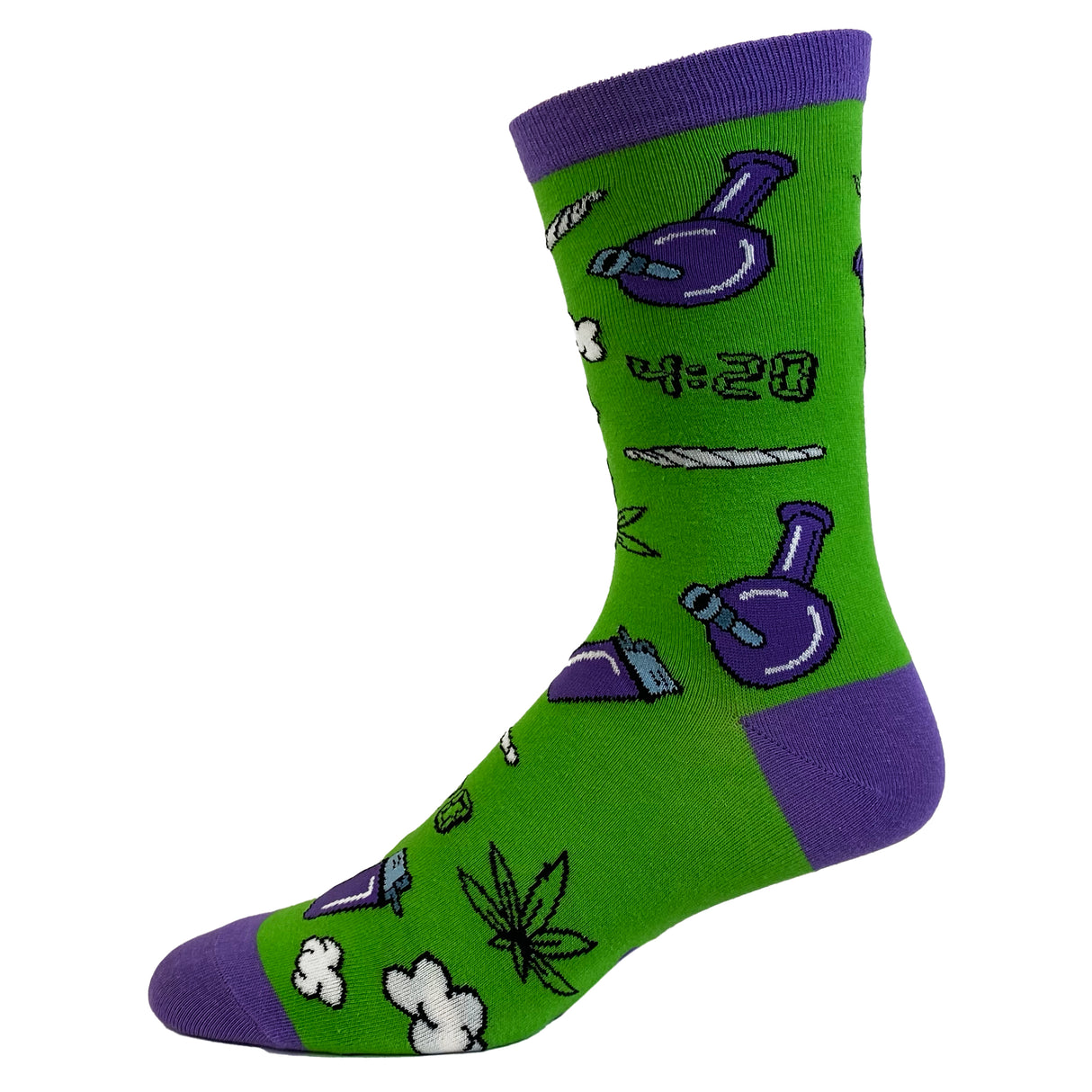 Women's 420 Weed Socks Funny Marijuana Pot Graphic Novelty High Footwear