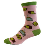 Women's Avocado Toast Socks Funny Millenial Breakfast Bread Graphic Novelty Footwear