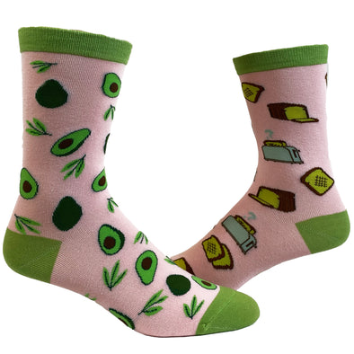 Women's Avocado Toast Socks Funny Millenial Breakfast Bread Graphic Novelty Footwear