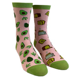 Women's Avocado Toast Socks Funny Millenial Breakfast Bread Graphic Novelty Footwear