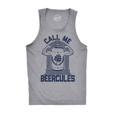 Mens Fitness Tank Call Me Beercules Tanktop Funny Drinking Workout Novelty Shirt