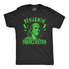 Mens Benjamin Franklinstein Tshirt Funny Halloween Frankenstein Ben Franklin USA Graphic Tee