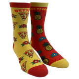 Women's Better Together Hawaiian Pizza Socks Funny Pineapple And Pizza Graphic Novelty Footwear