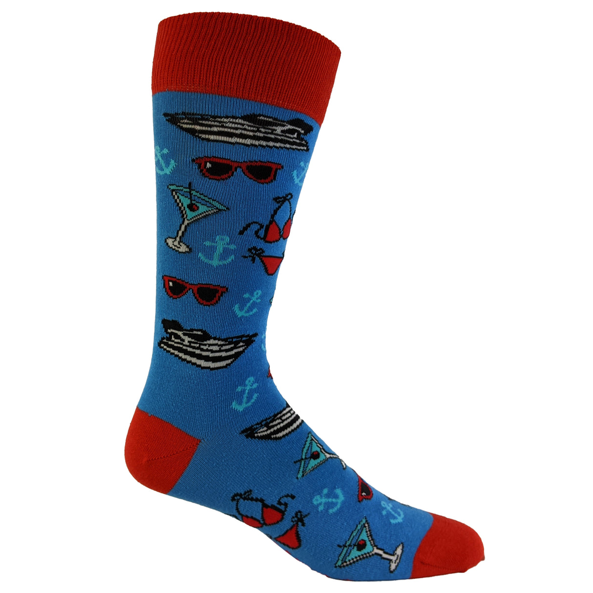 Men's Boats And Hoes Socks Funny Movie Quote Martini Sunglasses Graphic Humor Footwear