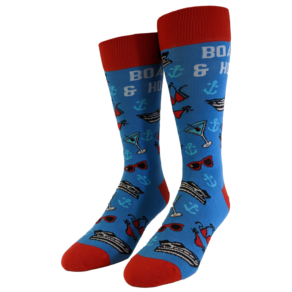 Men's Boats And Hoes Socks Funny Movie Quote Martini Sunglasses Graphic Humor Footwear