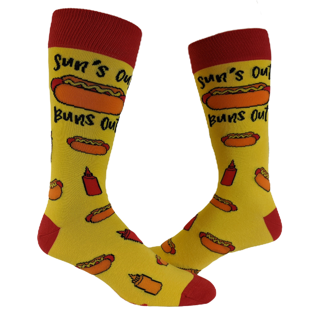 Men's Suns Out Buns Out Socks Funny Backyard Cookout Bar-b-que Summer Graphic Novelty Fotowear