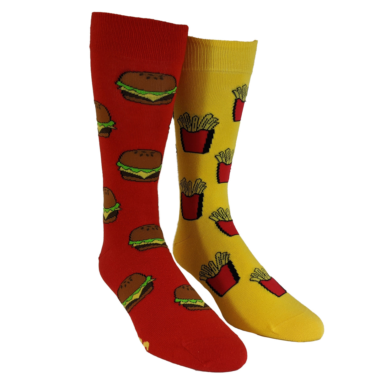 Women's Burger And Fries Socks Funny Junk Food Backyard Cookout Vintage Novelty Footwear